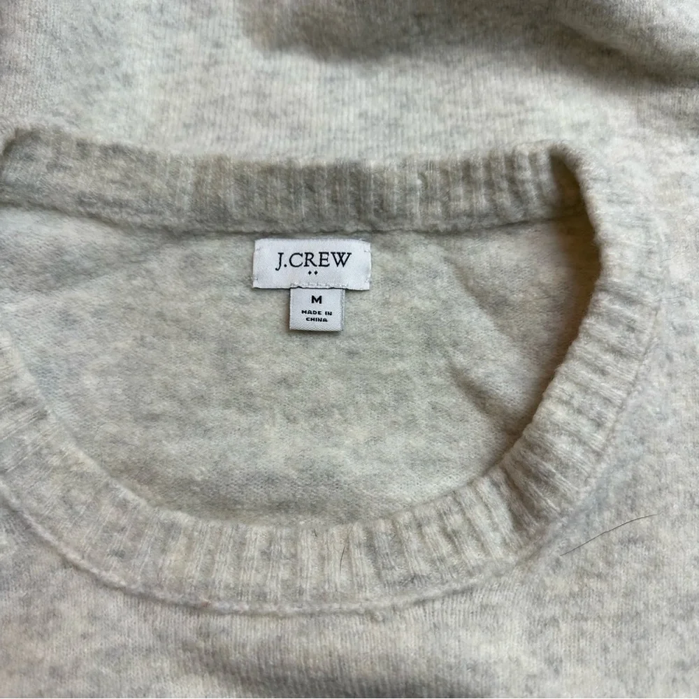 J.Crew Cream Marled Crewneck Sweater Women’s M Cotton Blend Classic Knit